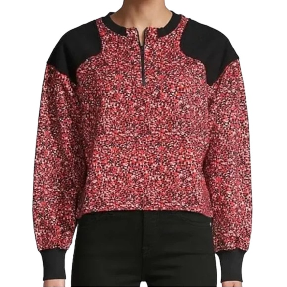 Women’s Rebecca Minkoff Red Floral Sara Sweatshirt pullover SZ XS - Picture 3 of 16